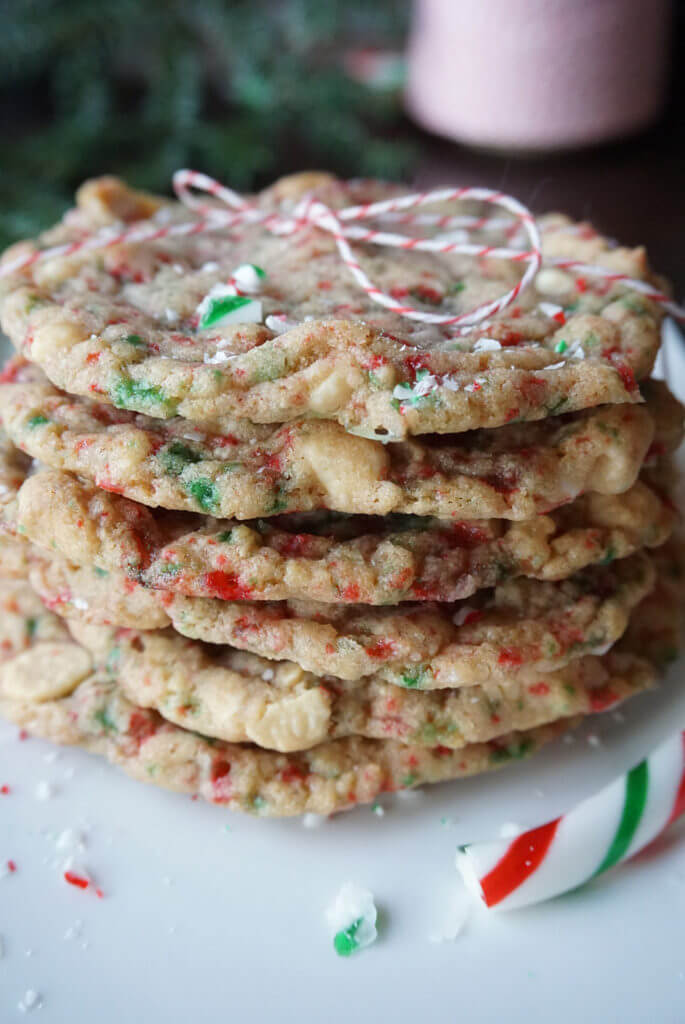 Super addictive, chewy, minty and festive; I just love making these candy cane cookies for Christmas . www.bakingforfriends.com