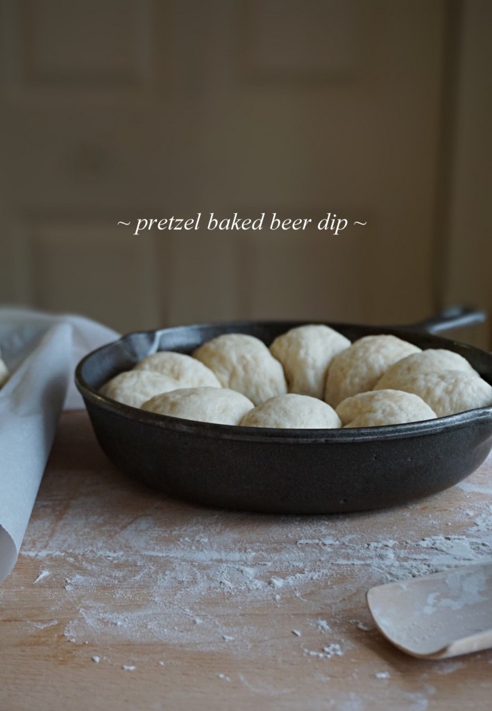 Pretzel baked Beer Dip recipe; made with Oast Beer, perfect for the Super Bowl weekend! www.BakingForFriends.com