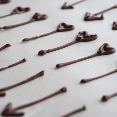 Dark Chocolate Heart Arrow Cupcake Cake toppers for Valentines Day
