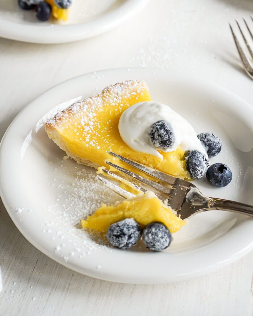 Classic French Lemon Tart Recipe with Sugared Blueberries 