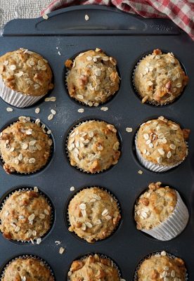 Wholesome Olive Oil, Banana Oat Muffins