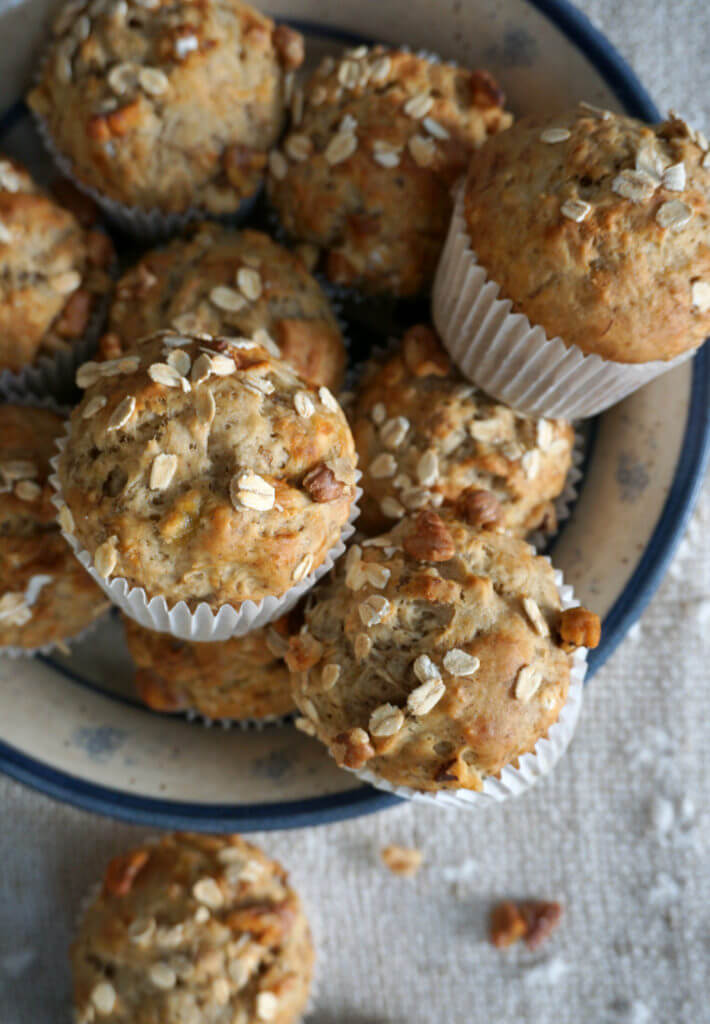 Wholesome Olive Oil Banana Oat Muffins