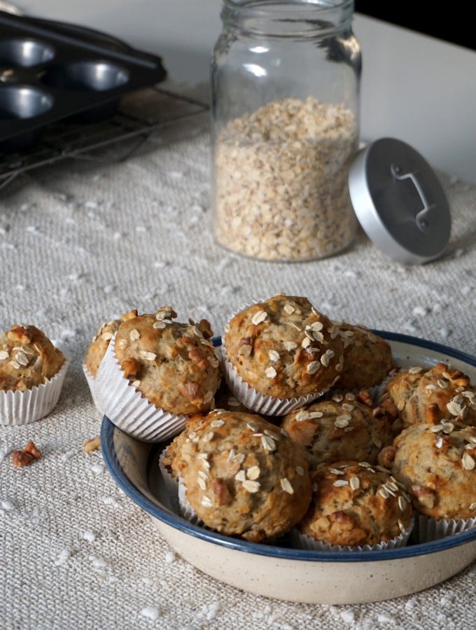 Wholesome Olive Oil, Banana Oat Muffins