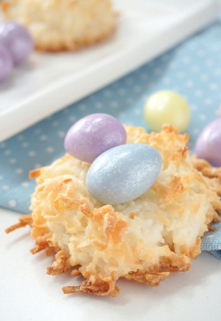 Coconut Macaroons perfect for Easter. Light and sweet, chewy yet crunchy, the perfect treat that's so simple to make and is gluten free!