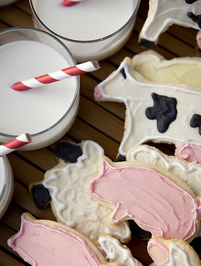 Sugar cookies shaped into fun farm animals