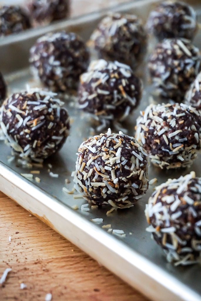 No Bake Almond Coconut Energy Balls, - gluten free, vegan