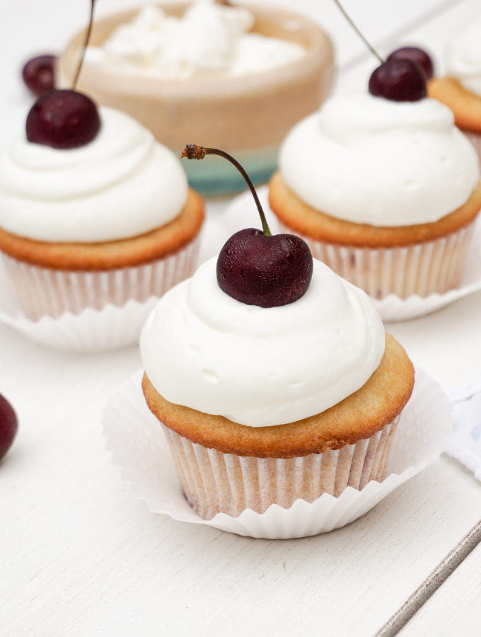Almond Cherry Cupcakes