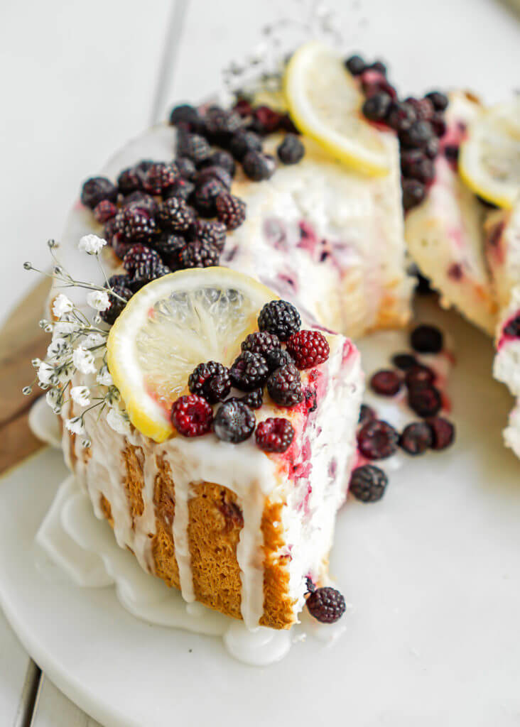 Lemon Berry Angel Food Cake