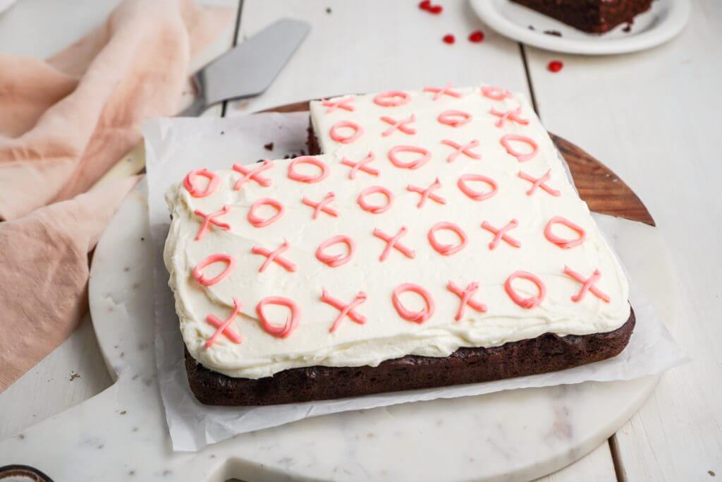 Mini Chocolate Valentine's Sheet Cake