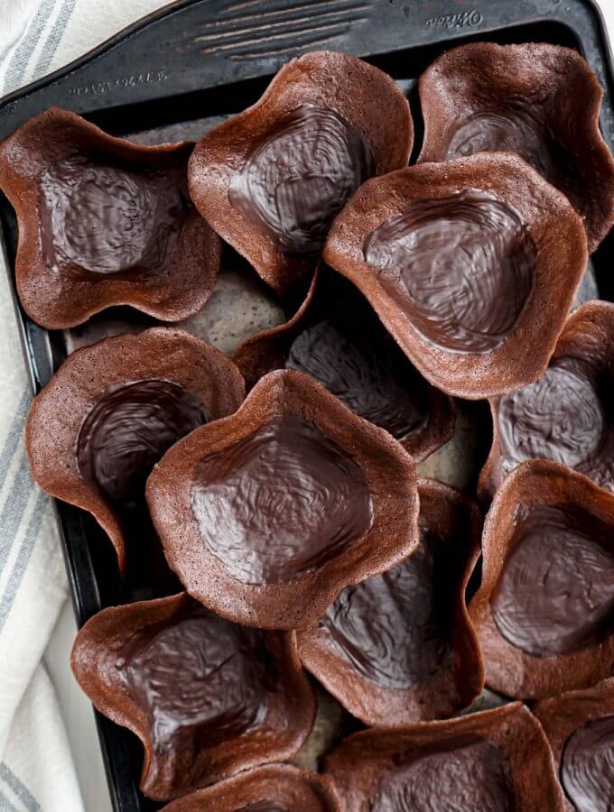 Homemade Chocolate Wafer Cups